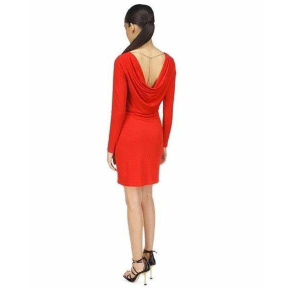 Michael Kors Women's Studded Long-Sleeve Bodycon Dress Crimson Red Size M - Picture 4 of 16